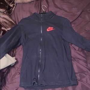 Navy blue with red logo nike jacket
